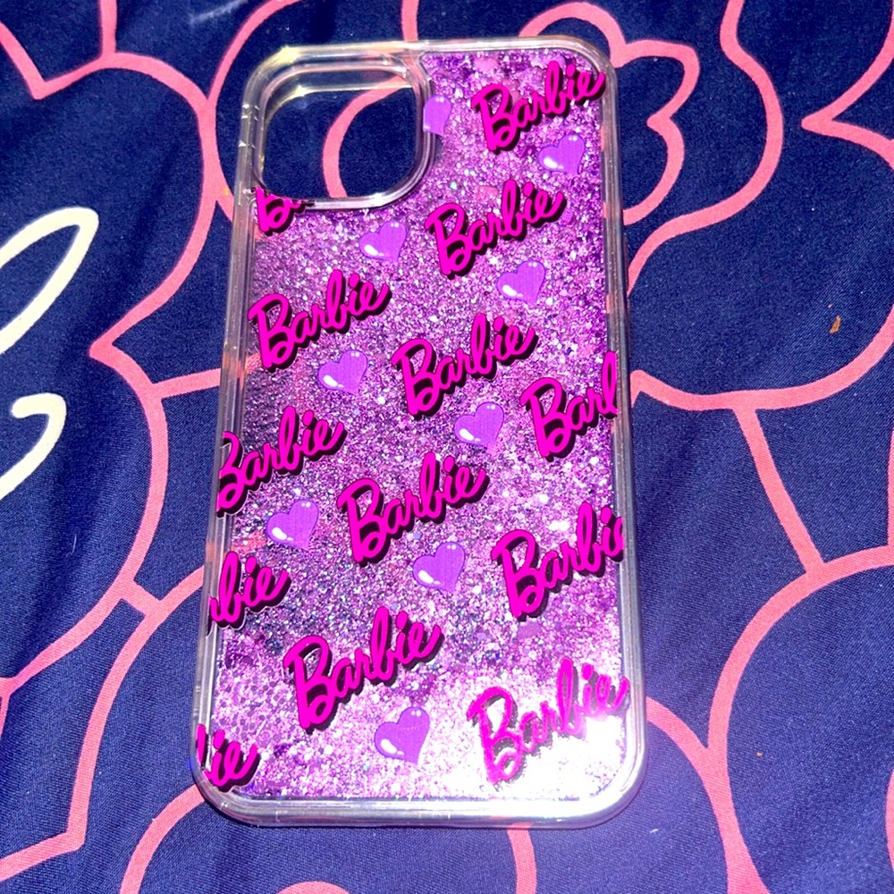 Barbie water and glitter phone case for iPhone 14